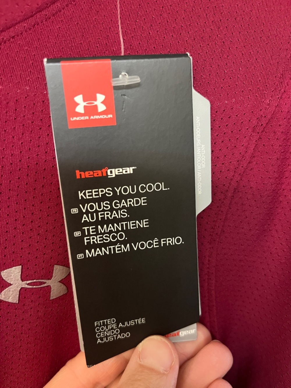 Under Armour Long Sleeve Performance Top - Raspberry Red - Picture 3 of 4
